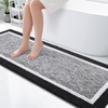image:imageOLANLY Small Bathroom Rugs 24x16 Extra Soft and Absorbent Microfiber Bath Rugs NonSlip Machine Washable Quick Dry Shaggy Bath Carpet Bath Mats for Bathroom Floor Tub Shower GreyBlack and White