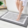 image:imageOLANLY Small Bathroom Rugs 24x16 Extra Soft and Absorbent Microfiber Bath Rugs NonSlip Machine Washable Quick Dry Shaggy Bath Carpet Bath Mats for Bathroom Floor Tub Shower GreyGrey and White