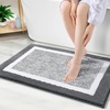 image:imageOLANLY Small Bathroom Rugs 24x16 Extra Soft and Absorbent Microfiber Bath Rugs NonSlip Machine Washable Quick Dry Shaggy Bath Carpet Bath Mats for Bathroom Floor Tub Shower GreyDark Grey and White
