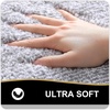 image:imageOLANLY Small Bathroom Rugs 24x16 Extra Soft and Absorbent Microfiber Bath Rugs NonSlip Machine Washable Quick Dry Shaggy Bath Carpet Bath Mats for Bathroom Floor Tub Shower GreyGrey and White