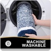 image:imageOLANLY Small Bathroom Rugs 24x16 Extra Soft and Absorbent Microfiber Bath Rugs NonSlip Machine Washable Quick Dry Shaggy Bath Carpet Bath Mats for Bathroom Floor Tub Shower GreyNavy and White