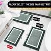 image:imageOLANLY Small Bathroom Rugs 24x16 Extra Soft and Absorbent Microfiber Bath Rugs NonSlip Machine Washable Quick Dry Shaggy Bath Carpet Bath Mats for Bathroom Floor Tub Shower GreyBlackish Green and White