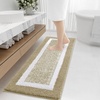 image:imageOLANLY Small Bathroom Rugs 24x16 Extra Soft and Absorbent Microfiber Bath Rugs NonSlip Machine Washable Quick Dry Shaggy Bath Carpet Bath Mats for Bathroom Floor Tub Shower GreyBeige and White
