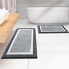 image:imageOLANLY Small Bathroom Rugs 24x16 Extra Soft and Absorbent Microfiber Bath Rugs NonSlip Machine Washable Quick Dry Shaggy Bath Carpet Bath Mats for Bathroom Floor Tub Shower GreyDark Grey and White