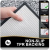 image:imageOLANLY Small Bathroom Rugs 24x16 Extra Soft and Absorbent Microfiber Bath Rugs NonSlip Machine Washable Quick Dry Shaggy Bath Carpet Bath Mats for Bathroom Floor Tub Shower GreyDark Grey and White