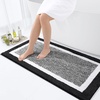 image:imageOLANLY Small Bathroom Rugs 24x16 Extra Soft and Absorbent Microfiber Bath Rugs NonSlip Machine Washable Quick Dry Shaggy Bath Carpet Bath Mats for Bathroom Floor Tub Shower GreyBlack and White