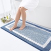 image:imageOLANLY Small Bathroom Rugs 24x16 Extra Soft and Absorbent Microfiber Bath Rugs NonSlip Machine Washable Quick Dry Shaggy Bath Carpet Bath Mats for Bathroom Floor Tub Shower GreyBlue and White