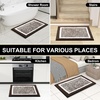 image:imageOLANLY Small Bathroom Rugs 24x16 Extra Soft and Absorbent Microfiber Bath Rugs NonSlip Machine Washable Quick Dry Shaggy Bath Carpet Bath Mats for Bathroom Floor Tub Shower GreyBrown and White