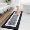 image:imageOLANLY Small Bathroom Rugs 24x16 Extra Soft and Absorbent Microfiber Bath Rugs NonSlip Machine Washable Quick Dry Shaggy Bath Carpet Bath Mats for Bathroom Floor Tub Shower GreyBlack and White