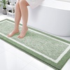 image:imageOLANLY Small Bathroom Rugs 24x16 Extra Soft and Absorbent Microfiber Bath Rugs NonSlip Machine Washable Quick Dry Shaggy Bath Carpet Bath Mats for Bathroom Floor Tub Shower GreySage Green and White