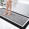 image:imageOLANLY Small Bathroom Rugs 24x16 Extra Soft and Absorbent Microfiber Bath Rugs NonSlip Machine Washable Quick Dry Shaggy Bath Carpet Bath Mats for Bathroom Floor Tub Shower GreyBlack and White