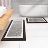 image:imageOLANLY Small Bathroom Rugs 24x16 Extra Soft and Absorbent Microfiber Bath Rugs NonSlip Machine Washable Quick Dry Shaggy Bath Carpet Bath Mats for Bathroom Floor Tub Shower GreyBrown and White