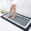 image:imageOLANLY Small Bathroom Rugs 24x16 Extra Soft and Absorbent Microfiber Bath Rugs NonSlip Machine Washable Quick Dry Shaggy Bath Carpet Bath Mats for Bathroom Floor Tub Shower GreyNavy and White