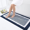 image:imageOLANLY Small Bathroom Rugs 24x16 Extra Soft and Absorbent Microfiber Bath Rugs NonSlip Machine Washable Quick Dry Shaggy Bath Carpet Bath Mats for Bathroom Floor Tub Shower GreyNavy and White