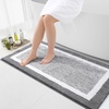 image:imageOLANLY Small Bathroom Rugs 24x16 Extra Soft and Absorbent Microfiber Bath Rugs NonSlip Machine Washable Quick Dry Shaggy Bath Carpet Bath Mats for Bathroom Floor Tub Shower GreyGrey and White