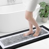image:imageOLANLY Small Bathroom Rugs 24x16 Extra Soft and Absorbent Microfiber Bath Rugs NonSlip Machine Washable Quick Dry Shaggy Bath Carpet Bath Mats for Bathroom Floor Tub Shower GreyBlack and White