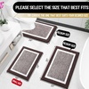 image:imageOLANLY Small Bathroom Rugs 24x16 Extra Soft and Absorbent Microfiber Bath Rugs NonSlip Machine Washable Quick Dry Shaggy Bath Carpet Bath Mats for Bathroom Floor Tub Shower GreyBrown and White