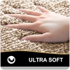 image:imageOLANLY Small Bathroom Rugs 24x16 Extra Soft and Absorbent Microfiber Bath Rugs NonSlip Machine Washable Quick Dry Shaggy Bath Carpet Bath Mats for Bathroom Floor Tub Shower GreyTan and White