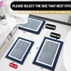 image:imageOLANLY Small Bathroom Rugs 24x16 Extra Soft and Absorbent Microfiber Bath Rugs NonSlip Machine Washable Quick Dry Shaggy Bath Carpet Bath Mats for Bathroom Floor Tub Shower GreyNavy and White