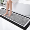 image:imageOLANLY Small Bathroom Rugs 24x16 Extra Soft and Absorbent Microfiber Bath Rugs NonSlip Machine Washable Quick Dry Shaggy Bath Carpet Bath Mats for Bathroom Floor Tub Shower GreyBlack and White