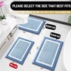 image:imageOLANLY Small Bathroom Rugs 24x16 Extra Soft and Absorbent Microfiber Bath Rugs NonSlip Machine Washable Quick Dry Shaggy Bath Carpet Bath Mats for Bathroom Floor Tub Shower GreyBlue and White