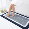 image:imageOLANLY Small Bathroom Rugs 24x16 Extra Soft and Absorbent Microfiber Bath Rugs NonSlip Machine Washable Quick Dry Shaggy Bath Carpet Bath Mats for Bathroom Floor Tub Shower GreyNavy and White