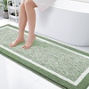 image:imageOLANLY Small Bathroom Rugs 24x16 Extra Soft and Absorbent Microfiber Bath Rugs NonSlip Machine Washable Quick Dry Shaggy Bath Carpet Bath Mats for Bathroom Floor Tub Shower GreySage Green and White