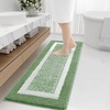 image:imageOLANLY Small Bathroom Rugs 24x16 Extra Soft and Absorbent Microfiber Bath Rugs NonSlip Machine Washable Quick Dry Shaggy Bath Carpet Bath Mats for Bathroom Floor Tub Shower GreySage Green and White