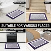 image:imageOLANLY Small Bathroom Rugs 24x16 Extra Soft and Absorbent Microfiber Bath Rugs NonSlip Machine Washable Quick Dry Shaggy Bath Carpet Bath Mats for Bathroom Floor Tub Shower GreyPurple and White