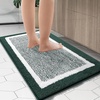 image:imageOLANLY Small Bathroom Rugs 24x16 Extra Soft and Absorbent Microfiber Bath Rugs NonSlip Machine Washable Quick Dry Shaggy Bath Carpet Bath Mats for Bathroom Floor Tub Shower GreyBlackish Green and White