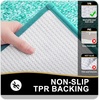 image:imageOLANLY Small Bathroom Rugs 24x16 Extra Soft and Absorbent Microfiber Bath Rugs NonSlip Machine Washable Quick Dry Shaggy Bath Carpet Bath Mats for Bathroom Floor Tub Shower GreyGreen and White