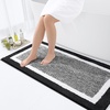 image:imageOLANLY Small Bathroom Rugs 24x16 Extra Soft and Absorbent Microfiber Bath Rugs NonSlip Machine Washable Quick Dry Shaggy Bath Carpet Bath Mats for Bathroom Floor Tub Shower GreyBlack and White
