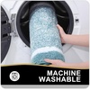 image:imageOLANLY Small Bathroom Rugs 24x16 Extra Soft and Absorbent Microfiber Bath Rugs NonSlip Machine Washable Quick Dry Shaggy Bath Carpet Bath Mats for Bathroom Floor Tub Shower GreyLight Blue and White