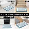 image:imageOLANLY Small Bathroom Rugs 24x16 Extra Soft and Absorbent Microfiber Bath Rugs NonSlip Machine Washable Quick Dry Shaggy Bath Carpet Bath Mats for Bathroom Floor Tub Shower GreyLight Blue and White