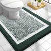 image:imageOLANLY Small Bathroom Rugs 24x16 Extra Soft and Absorbent Microfiber Bath Rugs NonSlip Machine Washable Quick Dry Shaggy Bath Carpet Bath Mats for Bathroom Floor Tub Shower GreyBlackish Green and White