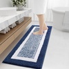 image:imageOLANLY Small Bathroom Rugs 24x16 Extra Soft and Absorbent Microfiber Bath Rugs NonSlip Machine Washable Quick Dry Shaggy Bath Carpet Bath Mats for Bathroom Floor Tub Shower GreyNavy and White