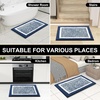 image:imageOLANLY Small Bathroom Rugs 24x16 Extra Soft and Absorbent Microfiber Bath Rugs NonSlip Machine Washable Quick Dry Shaggy Bath Carpet Bath Mats for Bathroom Floor Tub Shower GreyNavy and White