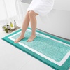 image:imageOLANLY Small Bathroom Rugs 24x16 Extra Soft and Absorbent Microfiber Bath Rugs NonSlip Machine Washable Quick Dry Shaggy Bath Carpet Bath Mats for Bathroom Floor Tub Shower GreyGreen and White