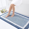 image:imageOLANLY Small Bathroom Rugs 24x16 Extra Soft and Absorbent Microfiber Bath Rugs NonSlip Machine Washable Quick Dry Shaggy Bath Carpet Bath Mats for Bathroom Floor Tub Shower GreyBlue and White