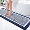 image:imageOLANLY Small Bathroom Rugs 24x16 Extra Soft and Absorbent Microfiber Bath Rugs NonSlip Machine Washable Quick Dry Shaggy Bath Carpet Bath Mats for Bathroom Floor Tub Shower GreyNavy and White