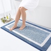 image:imageOLANLY Small Bathroom Rugs 24x16 Extra Soft and Absorbent Microfiber Bath Rugs NonSlip Machine Washable Quick Dry Shaggy Bath Carpet Bath Mats for Bathroom Floor Tub Shower GreyBlue and White