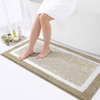 image:imageOLANLY Small Bathroom Rugs 24x16 Extra Soft and Absorbent Microfiber Bath Rugs NonSlip Machine Washable Quick Dry Shaggy Bath Carpet Bath Mats for Bathroom Floor Tub Shower GreyBeige and White