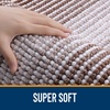 image:imageOLANLY Toilet Rugs UShaped 24x20 Extra Soft Absorbent Chenille Striped Contour Bathroom Rugs for Toilet Dry Quickly Machine Washable NonSlip Bath Mat GreyBrown