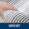 image:imageOLANLY Toilet Rugs UShaped 24x20 Extra Soft Absorbent Chenille Striped Contour Bathroom Rugs for Toilet Dry Quickly Machine Washable NonSlip Bath Mat GreyDark Grey