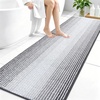 image:imageOLANLY Toilet Rugs UShaped 24x20 Extra Soft Absorbent Chenille Striped Contour Bathroom Rugs for Toilet Dry Quickly Machine Washable NonSlip Bath Mat GreyGrey