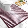 image:imageOLANLY Toilet Rugs UShaped 24x20 Extra Soft Absorbent Chenille Striped Contour Bathroom Rugs for Toilet Dry Quickly Machine Washable NonSlip Bath Mat GreyBurgundy