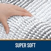 image:imageOLANLY Toilet Rugs UShaped 24x20 Extra Soft Absorbent Chenille Striped Contour Bathroom Rugs for Toilet Dry Quickly Machine Washable NonSlip Bath Mat GreyGrey