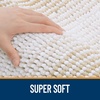 image:imageOLANLY Toilet Rugs UShaped 24x20 Extra Soft Absorbent Chenille Striped Contour Bathroom Rugs for Toilet Dry Quickly Machine Washable NonSlip Bath Mat GreyBeige