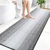 image:imageOLANLY Toilet Rugs UShaped 24x20 Extra Soft Absorbent Chenille Striped Contour Bathroom Rugs for Toilet Dry Quickly Machine Washable NonSlip Bath Mat GreyDark Grey