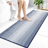 image:imageOLANLY Toilet Rugs UShaped 24x20 Extra Soft Absorbent Chenille Striped Contour Bathroom Rugs for Toilet Dry Quickly Machine Washable NonSlip Bath Mat GreyNavy